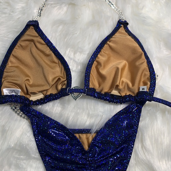 Dark blue competition simple bikini suit - Picture 9 of 12
